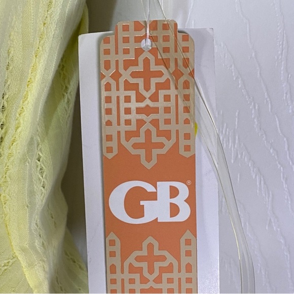 NWT Gianni Bini Yellow Wrap Eyelet Mini Dress Small - Picture 6 of 9